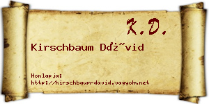 Kirschbaum Dávid névjegykártya